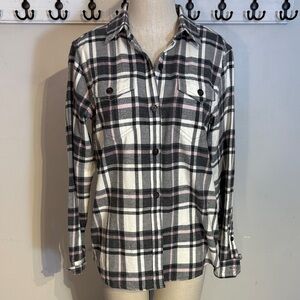 Tilley Black and White Plaid Casual Shirt Size Small